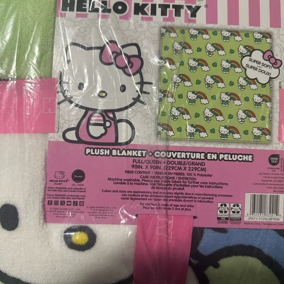 Hello Kitty FULL/QUEEN Lucky Rainbow Blanket